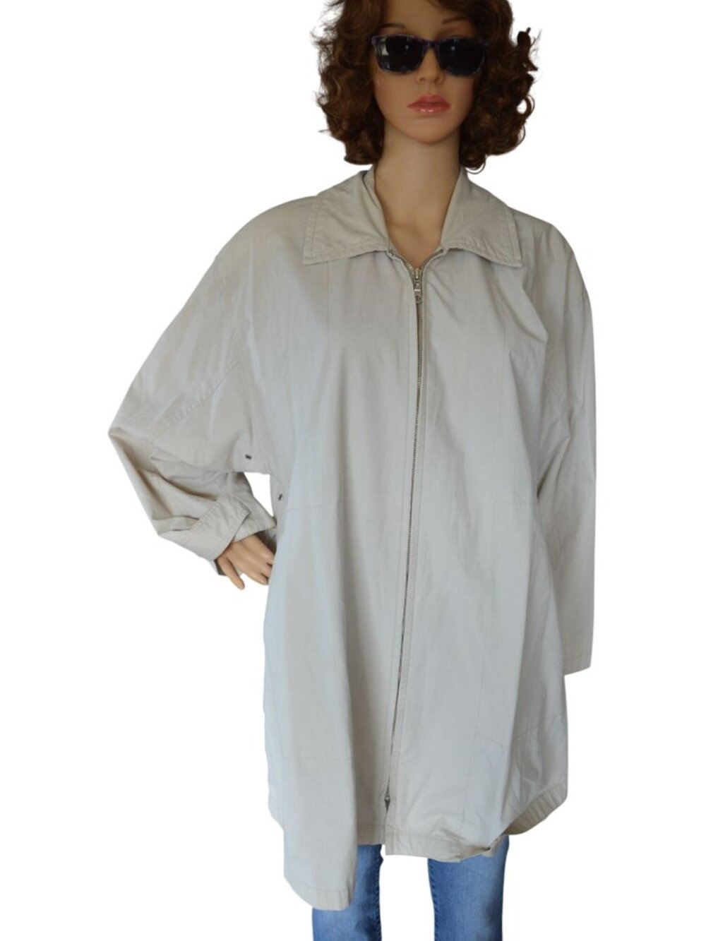 Vintage London Fog Beige Minimalist Career Oversized Raincoat Women's Size Small